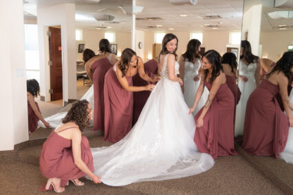 bride and bridesmaids