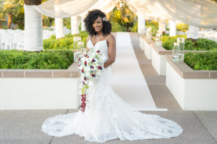 bride with bouquet