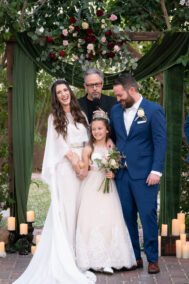 bride groom and their daughter