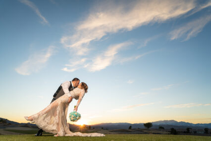 groom kissing bride