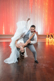 bride and groom dancing