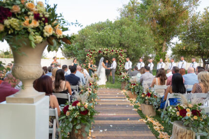 bride and groom getting married