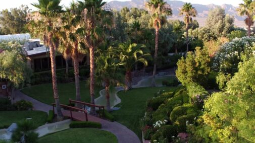 arial shot wedding venue